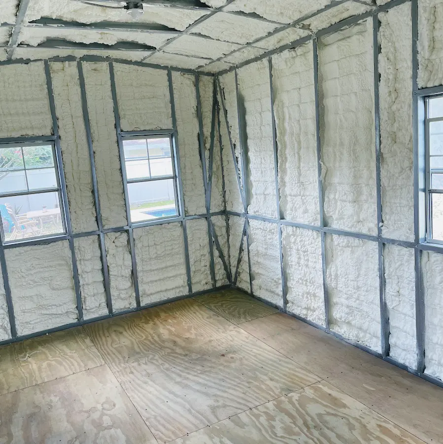 Closed-cell spray foam insulation applied to wall cavities in a residential project in Amsterdam